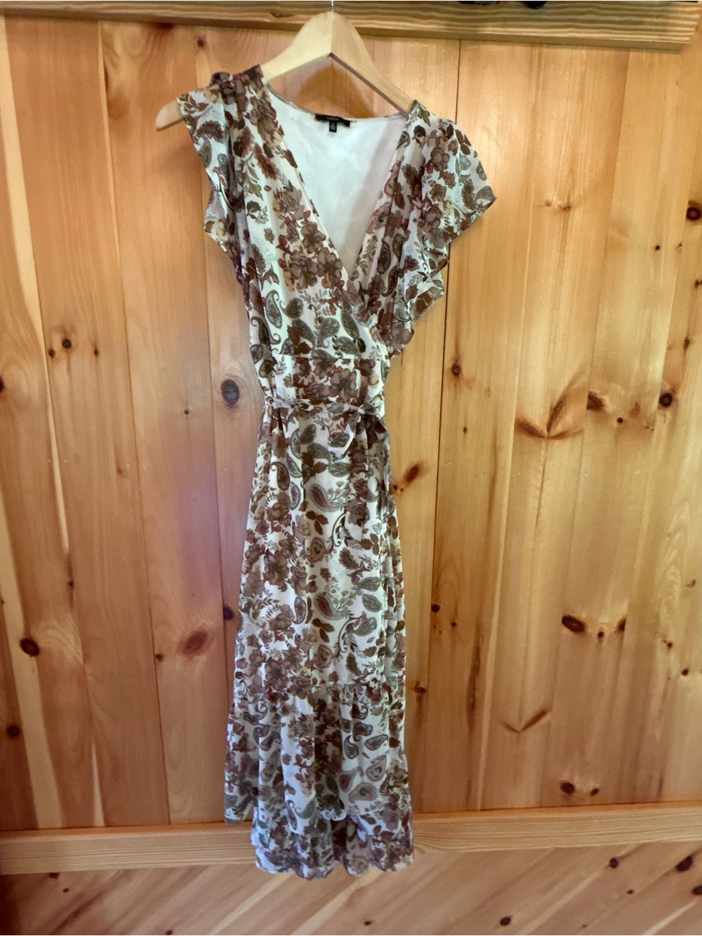 DREW x Anthropologie Terra Vintage Garden paisley ruffle wrap maxi dress small